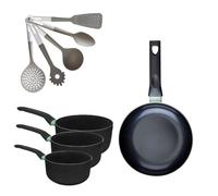 Poêle 28 cm 3 casseroles 16/18/20 cm et 5 ustensiles Fackelmann Brandao Vario