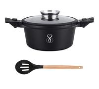 Poêle 28 cm Revêtement antiadhésif, Casseroles en Pierre, nettoyage facile,convient à toutes les plaques de cuisson: gaz, électrique et induction, développé avec la technologie allemande + couvercle