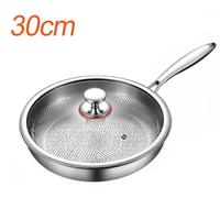 Poêle - 30 cm avec couvercle - Fond plat - Alliage de titane - Résistante aux rayures - Revêtement antiadhésif - Pour la cuisson