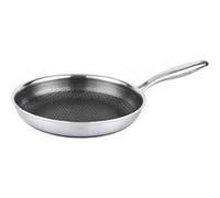 Cheffinger Poêle à frire 32 cm Revêtement alvéolé Poignée longue Argent