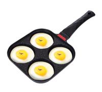Poêle à 4 Emplacements, Poele a Oeufs avec 4 Trous, Poele a Pancake et Omelette Antiadhésive en Aluminium, Poêle à Crêpes pour Petit-déjeuner Oeuf Au Plat Hamburger, pour Cuisinière à Gaz et Induction