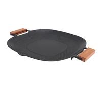 Poêle à Barbecue, Plaque de Cuisson Antiadhésive avec Poignées, Plateau de Gril Portable en Fonte D'aluminium, Grille de Cuisson pour Barbecue Intérieur et Extérieur