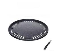 Poêle à barbecue ronde anti-adhésive noire de style coréen, plaque de fer portable sans fumée 29,5 cm (B)