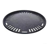 Poêle à barbecue ronde anti-adhésive noire de style coréen, sans fumée, plaque de fer portable 29,5 cm (A)