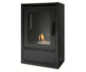 Poêle à bioéthanol ventilée, cheminée biocéramique sur pied, modèle ASIA, dimensions : L50 x P30 x H80