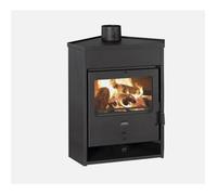 Poêle à bois angulaire - Prity AM - 12 1 kW - Rendement 74% - Acier noir
