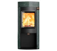 Poêle à bois Austroflamm Elisabeth 7 kW Revêtement en pierre naturelle « Night Rock », arrière