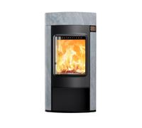 Poêle à bois Austroflamm Elise 7 kW revêtement en pierre ollaire, arrière