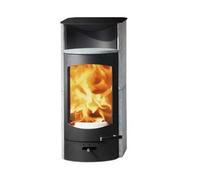 Poêle à bois Austroflamm Flok 2.0 | 4 kW revêtement en pierre ollaire avec WHF en pierre ollaire et couvercle en acier, dessus