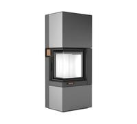 Poêle à bois Austroflamm Kamiba 59 K2 7 kW Revêtement en acier gris, gauche