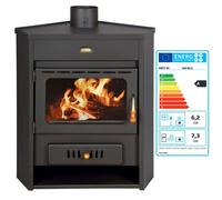 Poêle à bois avec bouilleur - Prity AM W12 - 12 kW - 6,2 kW pièce