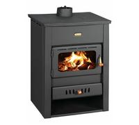 Poêle à bois avec bouilleur - Prity K2 CP W10 - 6,2 kW - Bouilleur 14 L - Rendement 77,6%