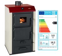 Poêle à bois avec chaudière PRITY NS20 - 18 2 kW eau + 3 kW air Sortie de fumée Ø150 mm - Chauffage jusqu’à 100 m²