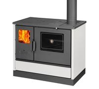 Poêle à bois - BALKAN ENERGY - 4020 - 7.9 kW - Four et plaque de cuisson - Blanc