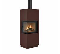 Poêle à bois Bef Home Kompakt Therm 6 II 6 kW Cheminée d'angle Volet d'angle gauche, brun châtaigne
