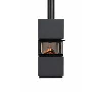 Poêle à bois Bef Home Kompakt Therm 6 II 6 kW Cheminée panoramique Anthrazitgrau