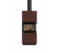 Poêle à bois Bef Home Kompakt Therm 6 II 6 kW Cheminée panoramique brun châtaigne