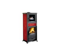 Poêle à bois La Nordica TermoRossella Plus Forno DSA.16 11,1 kW Hydro avec compartiment de cuisson Majolique Liberty Bordeaux
