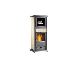 poêle à bois bouilleur la nordica 3004502 termorossella plus forno dsa.16 ceramica panna