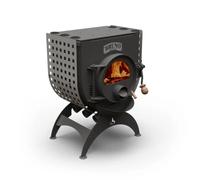 Poêle à bois Bruno Mini I 6 kW avec plaque de cuisson incl. support Compact, habillage latéral Quattro et catalyseur
