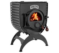 Poêle à bois Bruno Mini I 6 kW avec plaque de cuisson Socle Classique, Habillage latéral