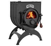 Poêle à bois Bruno Mini I 8 kW avec plaque de cuisson Socle Classique, Sans Habillage latéral