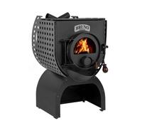 Poêle à bois Bruno Mini II 10 kW avec plaque de cuisson Socle Move, Habillage latéral