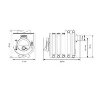 Poêle à bois Bruno Mini II 12 kW avec plaque de cuisson Sans Socle, Habillage latéral
