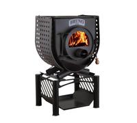 Poêle à bois Bruno Pyro I avec plaque de cuisson 13 kW Revêtement latéral Quattro, Châssis Compact
