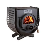 Poêle à bois Bruno Pyro I avec plaque de cuisson 13 kW Revêtement latéral Quattro, Sans