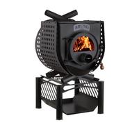 Poêle à bois Bruno Pyro II avec plaque de cuisson 16 kW Revêtement latéral Quattro, Châssis Compact