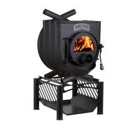 Poêle à bois Bruno Pyro II avec plaque de cuisson 16 kW Sans, Châssis Compact