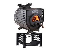 Poêle à bois Bruno Pyro III 19 kW avec plaque de cuisson, avec support, habillage latéral et catalyseur