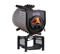 Poêle à bois Bruno Pyro V avec plaque de cuisson 25 kW Revêtement latéral Quattro, Châssis Compact