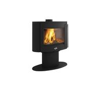 Poêle à bois - COGGIA 1 VITRE SUR PIED - Finition noire - Double combustion - Compatible RT2012