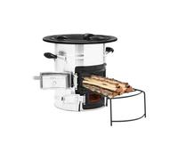 Vidaxl Poãªle Ã Bois De Camping Argentã© 51,5x35x30,5cm Acier Inoxydable