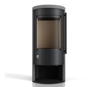 Poêle à bois Drooff Aprica 2 Trend 6 kW Dépendant de l'air ambiant, corps noir, revêtement en pierre, PremiumGrey