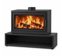 Poêle à bois Edilkamin Bench 65 Evo 13,2 kW Module B avec banc = 120 cm, Noir