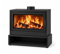 Poêle à bois Edilkamin Bench 65 Evo 13,2 kW Module E avec chariot = 90 cm, Noir