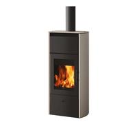 Poêle à bois Edilkamin Flamma 14 CS 14,2 kW hydro Revêtement acier (vases d'expansion fermés) gris tourterelle