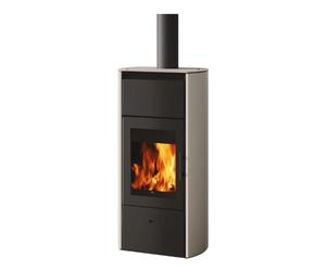 Poêle à bois Edilkamin Flamma 14 CS 14,2 kW hydro Revêtement acier (vases d'expansion fermés) gris tourterelle