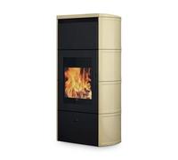 Poêle à bois Edilkamin Flamma 14 CS 14,2 kW hydro Revêtement céramique (vases d'expansion fermés), parchemin