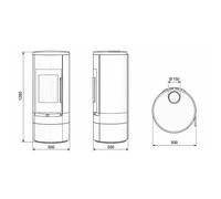 Poêle à bois Edilkamin Tally GL Int 6,4 kW Gris acier