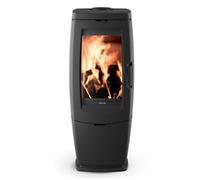 Poêle à bois fonte SUPRA Zoe 10kw - Noir - Départ fumées dessus et arrière - Vitre propre