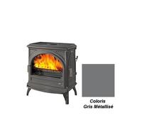poêle à bois godin carvin 2 366201 gris métal
