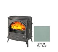 poêle à bois godin carvin 2 366201 vert atoll