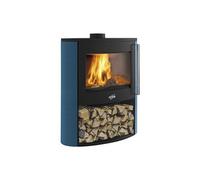poêle à bois godin coggia sur bucher 388245 bleu boreal