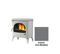 poêle à bois godin courances 2 388157 gris métallisé