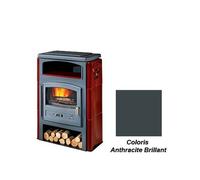 poêle à bois godin eco 2 363114 ceramique anthracite mat