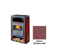 poêle à bois godin eco 2 363114 ceramique bordeaux mat